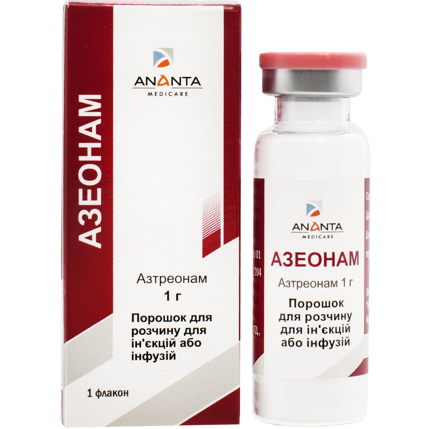 Азеонам порошок для р-ну д/ін. та інф. по 1 г №1 у флаконі